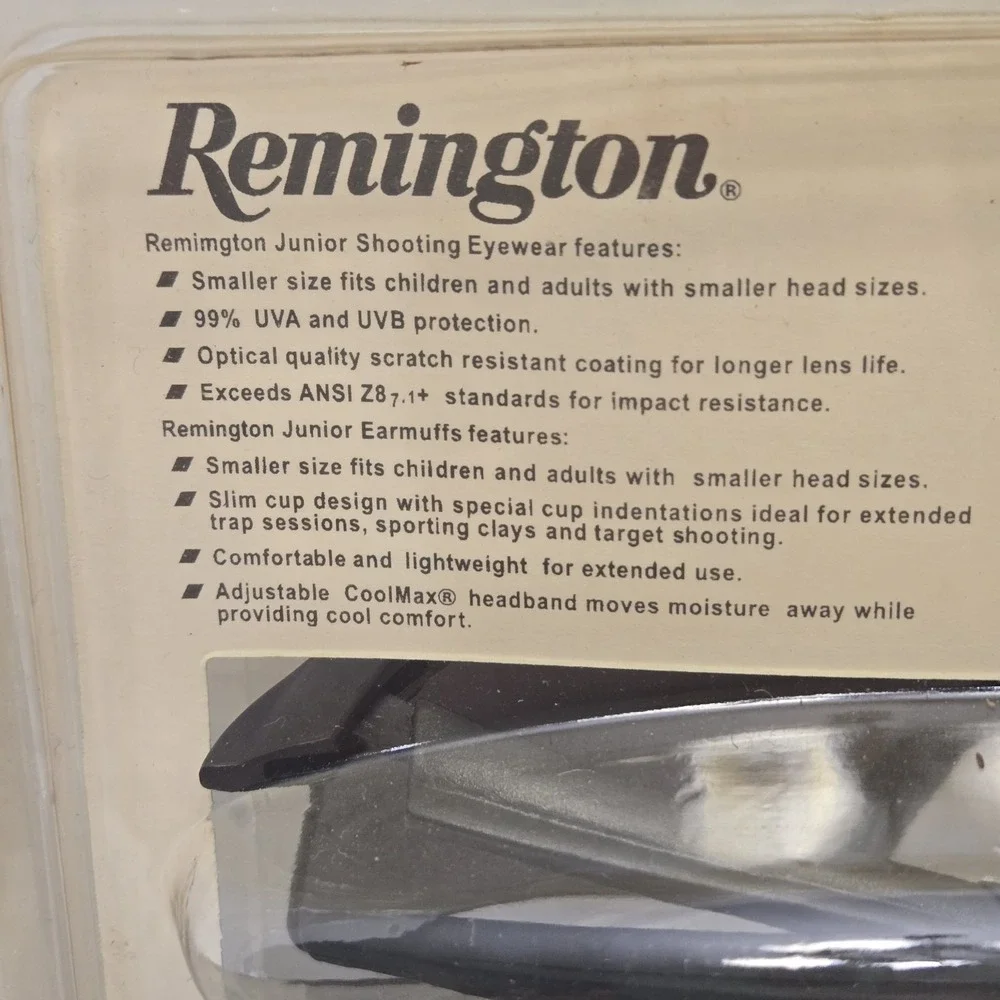Remington True Junior Combo Pack Youth Shooting Glasses & Ear Muffs Set NIB
